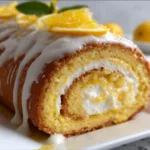 Lemon Cream Roll Cake with Zesty Lemon Glaze – Moist & Delicious Dessert Recipe
