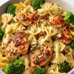 Lemon Garlic Bowtie Chicken with Broccoli | Easy Healthy Dinner Recipe