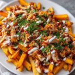 Loaded BBQ Chicken Sweet Fries | Delicious BBQ Chicken Loaded Sweet Potato Fries Recipe