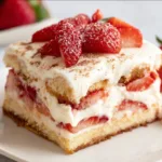 No-Bake Layered Strawberry Tiramisu Recipe | Easy & Delicious Dessert