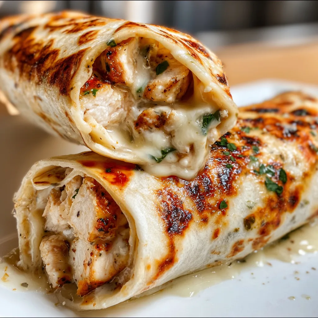Ooey-Gooey Cheesy Garlic Chicken Wraps Recipe | Easy & Delicious Wraps
