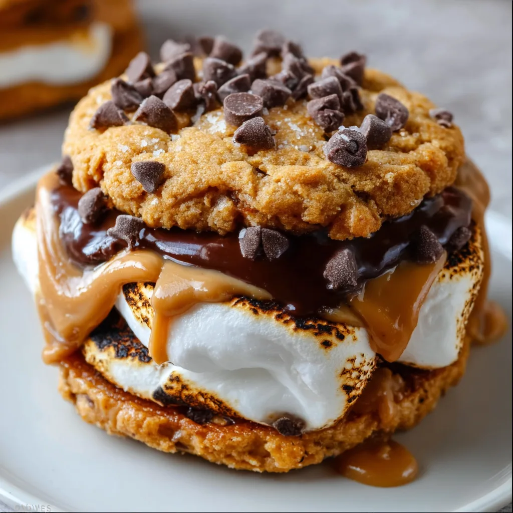 Peanut Butter Choc Chip S’mores with Brioche | Delicious Gourmet Dessert Recipe