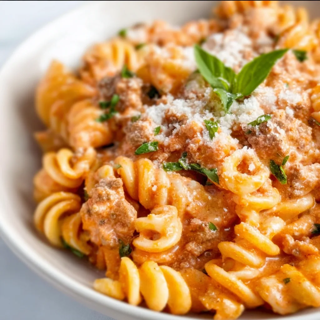 Delicious Pink Sauce Pasta with Ground Turkey Recipe | Easy & Healthy Meal