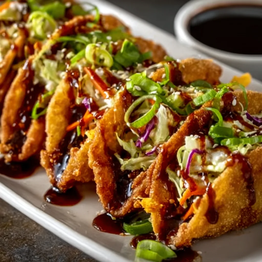Crispy Teriyaki Chicken Wonton Tacos | Easy & Delicious Asian Fusion Recipe