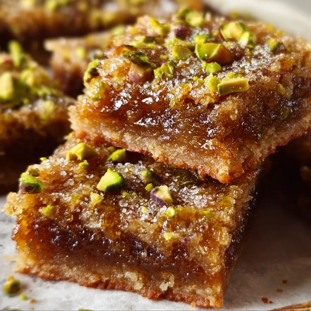 Delicious Brown Butter Honey Pistachio Bars Recipe | Nutty & Sweet Dessert