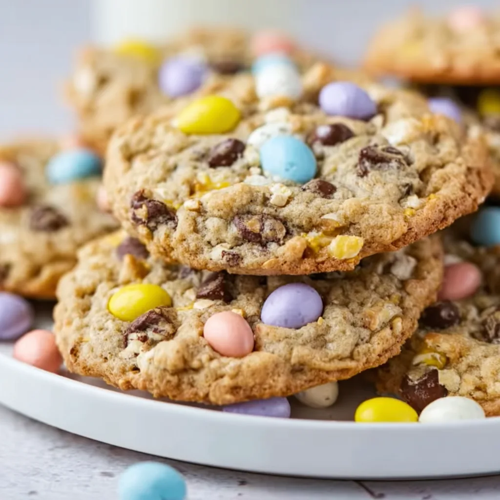 Delicious Cadbury Egg Oatmeal Chocolate Chip Easter Cookies Recipe