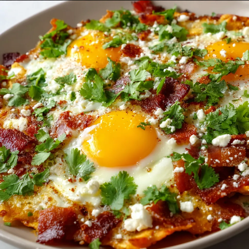 Chilaquiles with Bacon, Eggs & Cheese | Delicious Mexican Breakfast Recipe