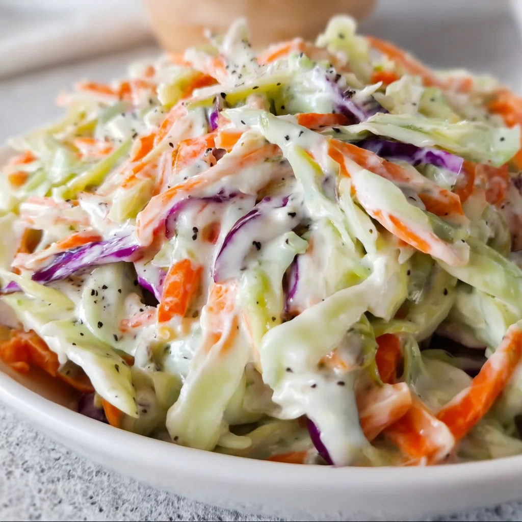High-Protein Creamy Coleslaw Recipe | Easy & Delicious Healthy Side Dish