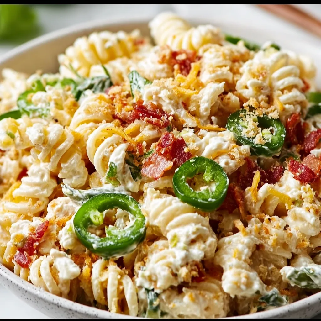 Delicious Jalapeño Popper Pasta Salad Recipe | Spicy & Creamy Side Dish