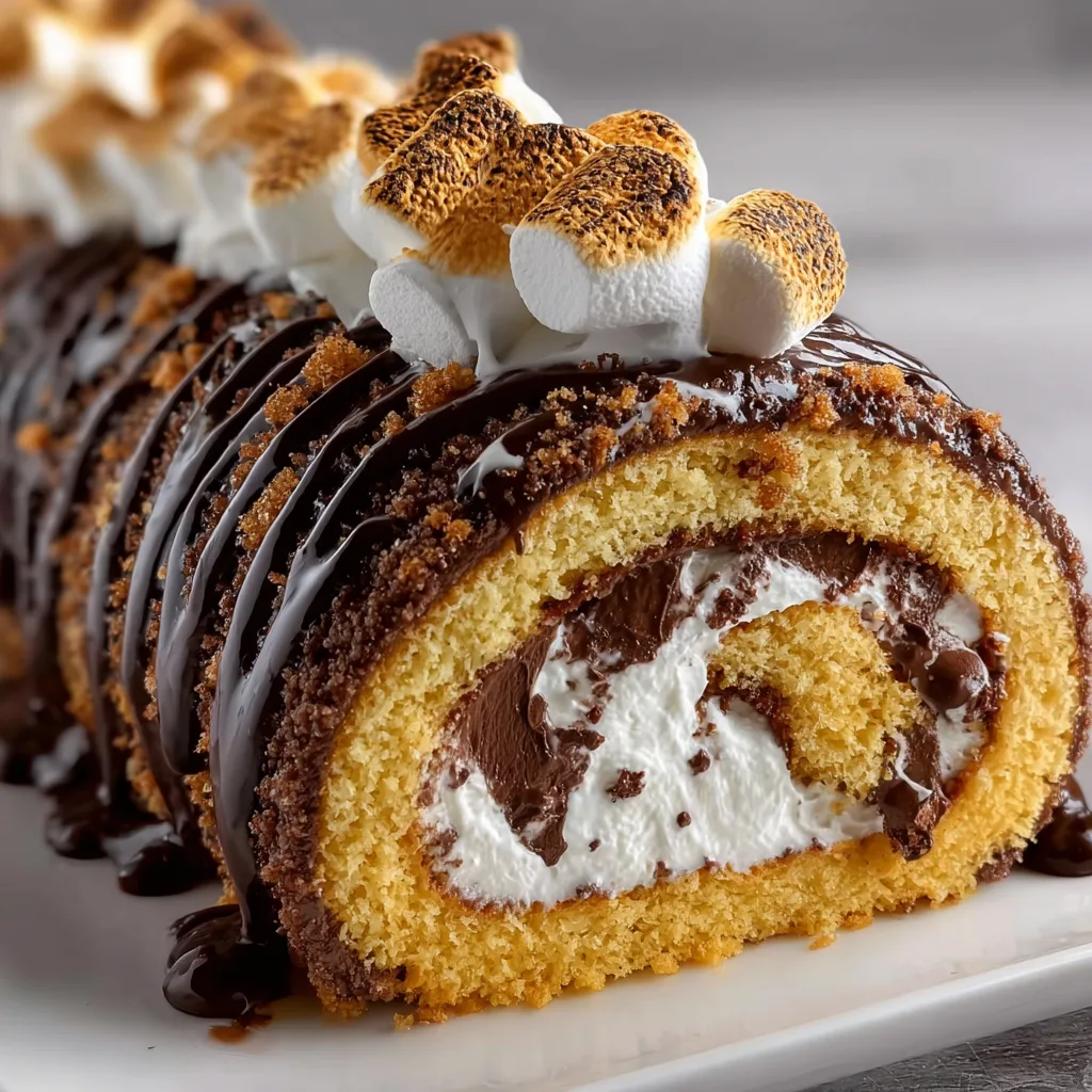 Delicious S’mores Swiss Roll Recipe | Easy & Creamy Dessert Roll