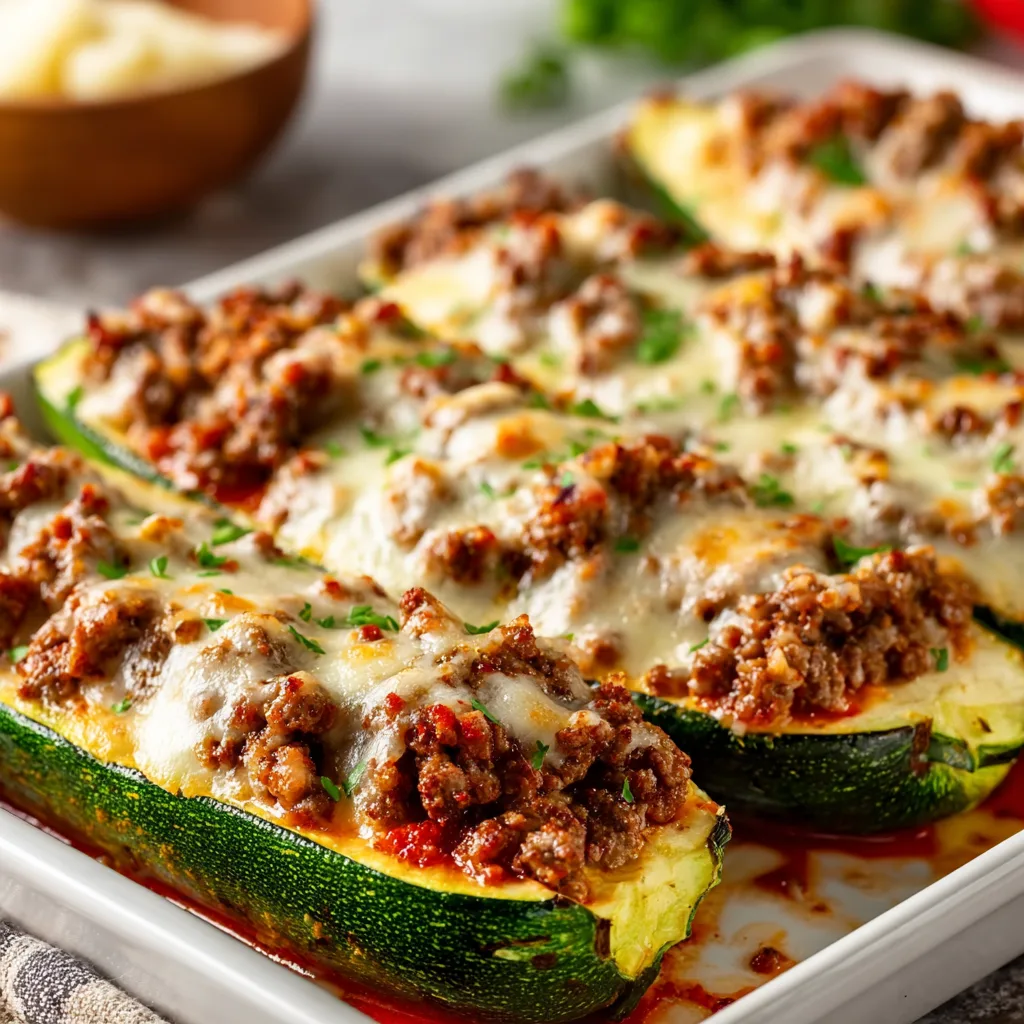 Delicious Stuffed Zucchini Boats with Ground Beef Recipe | Easy & Healthy Meal