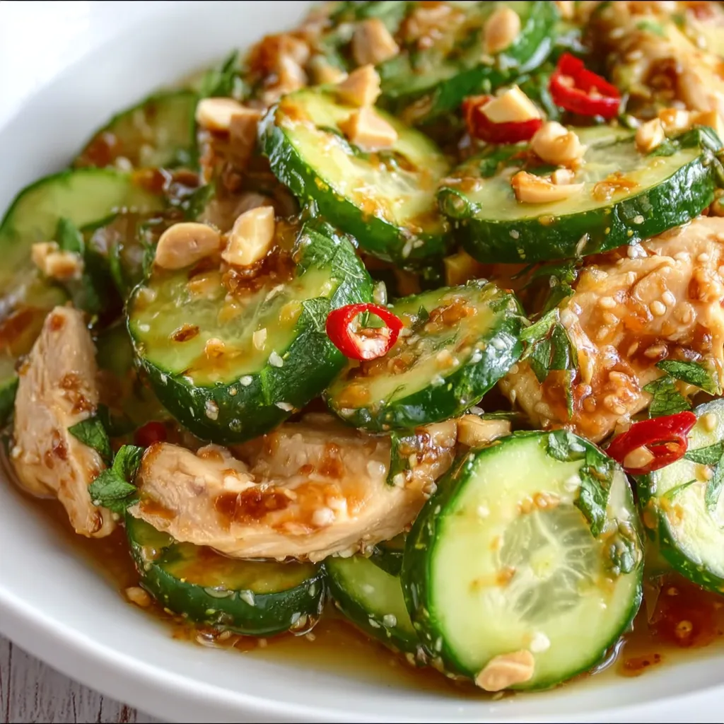 Refreshing Thai Cucumber Salad with Chicken Recipe | Easy & Healthy Meal