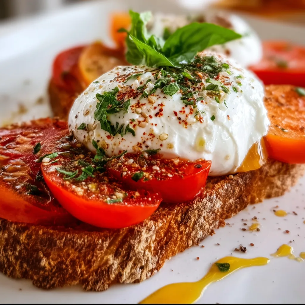 Delicious Tomato Burrata Toast Recipe | Easy & Fresh Breakfast Idea