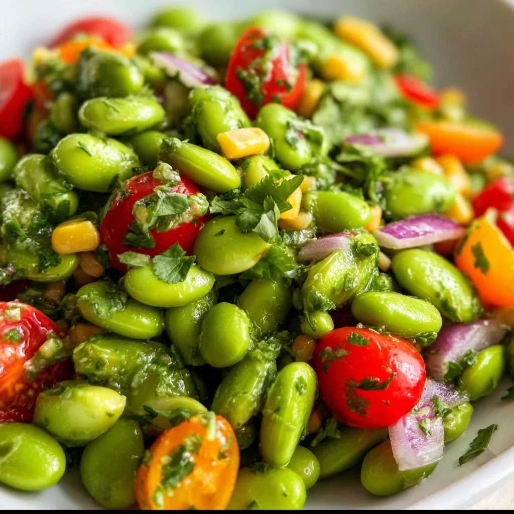 Fresh Edamame Salad with Zesty Cilantro Lime Dressing | Healthy & Delicious