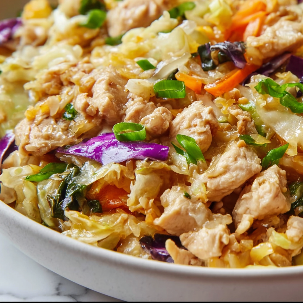 Delicious Egg Roll Bowls with Chicken & Cabbage | Easy Healthy Recipe