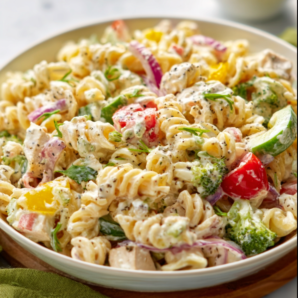High Protein Ranch Pasta Salad Recipe | Easy & Delicious High Protein Meal