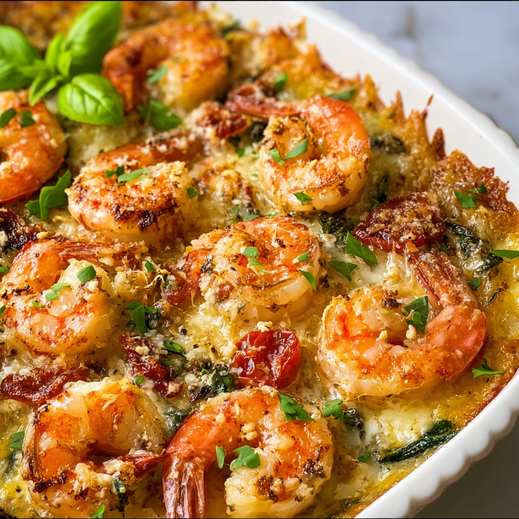 Low-Carb Tuscan Bake Shrimp Recipe | Easy & Healthy Dinner Idea