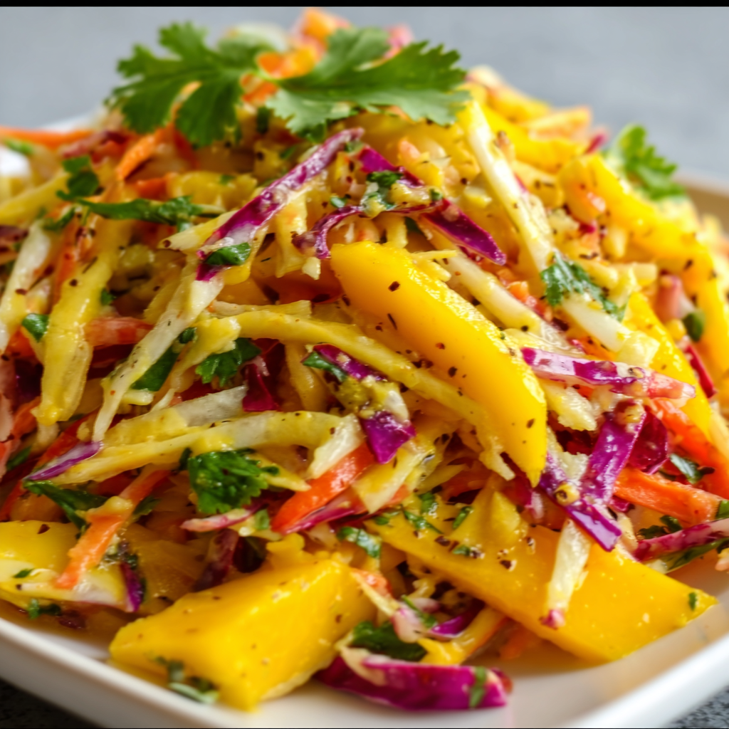 Fresh and Tangy Mango Slaw Recipe | Easy Summer Salad