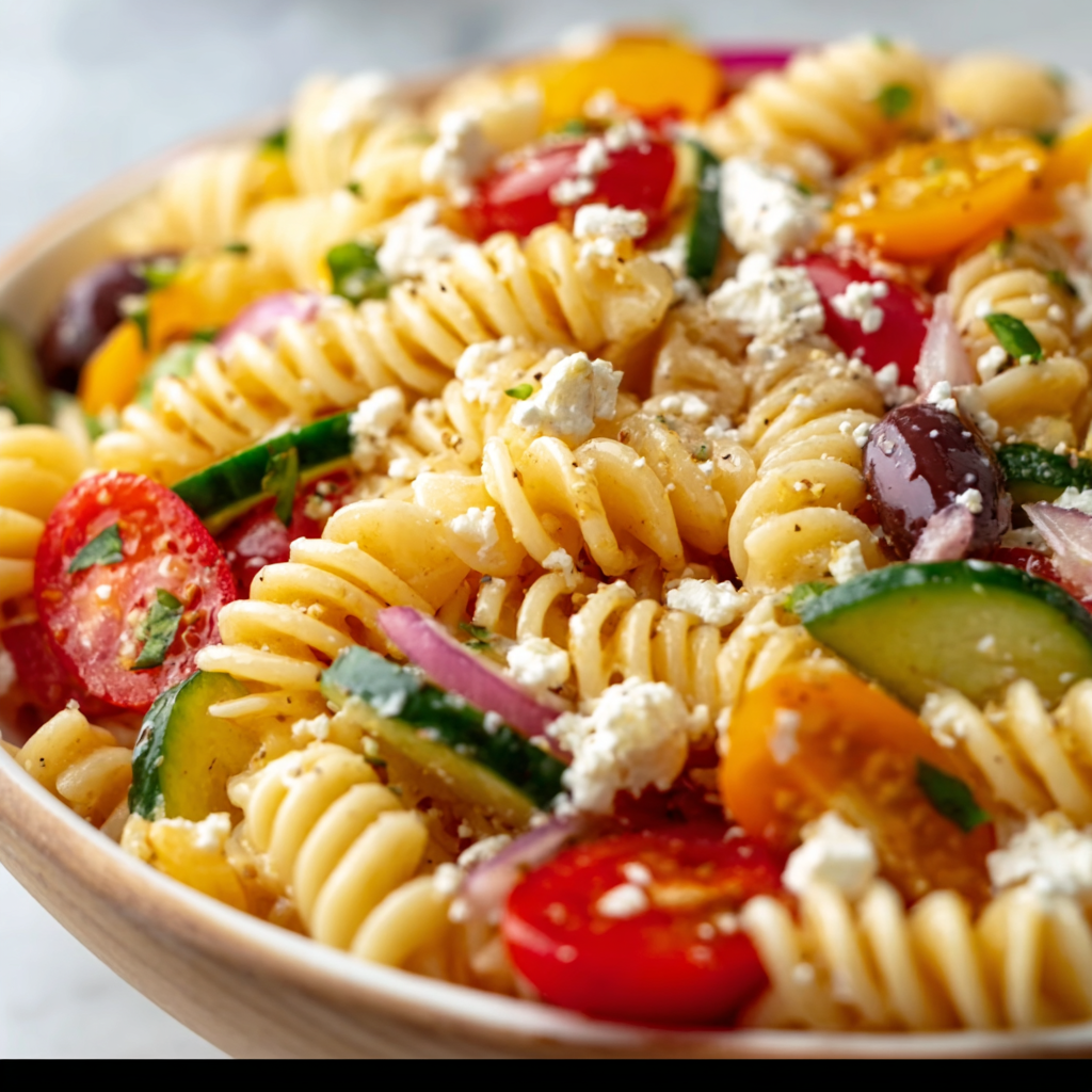 Quick High Protein Greek Pasta Salad Recipe | Easy & Healthy Meal